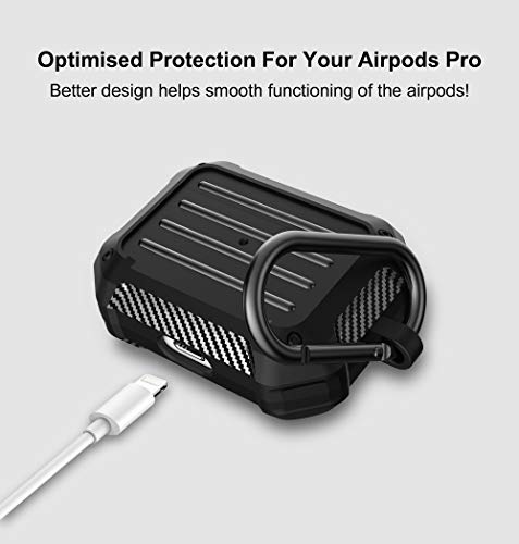 Airpods Pro Case Cover With Keychain Military Design Full Body Rugged Protective Case Shockproof Skin Apple Airpods pro Case Cover