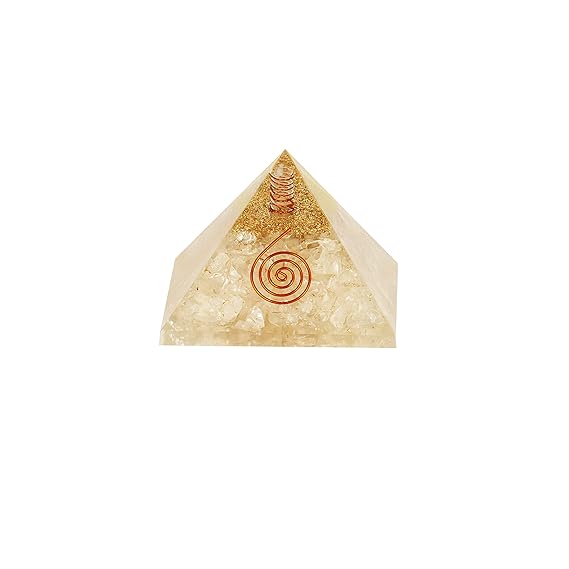 NYAIRA Orgone Selenite Crystal Decor 7 Chakra Protection Pyramid