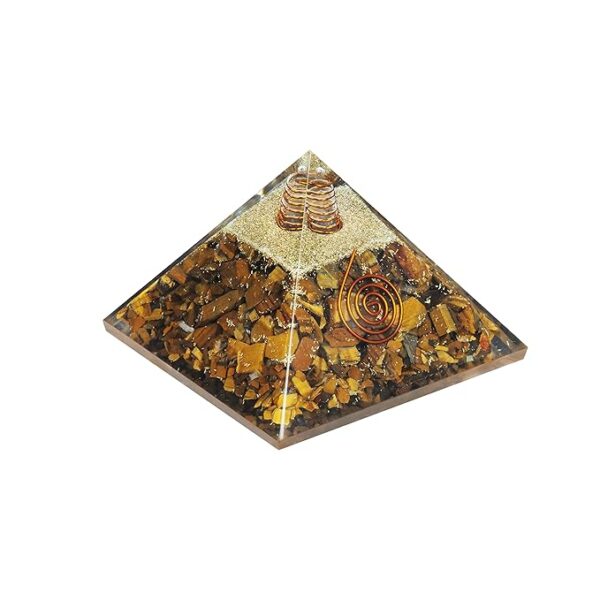 Orgone Gold Opulent Semi-Precious Decor Pyramid