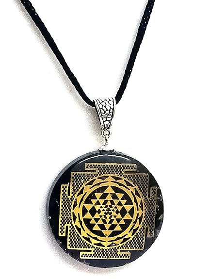 Shri Yantra Black Crystal Proxy Pendent
